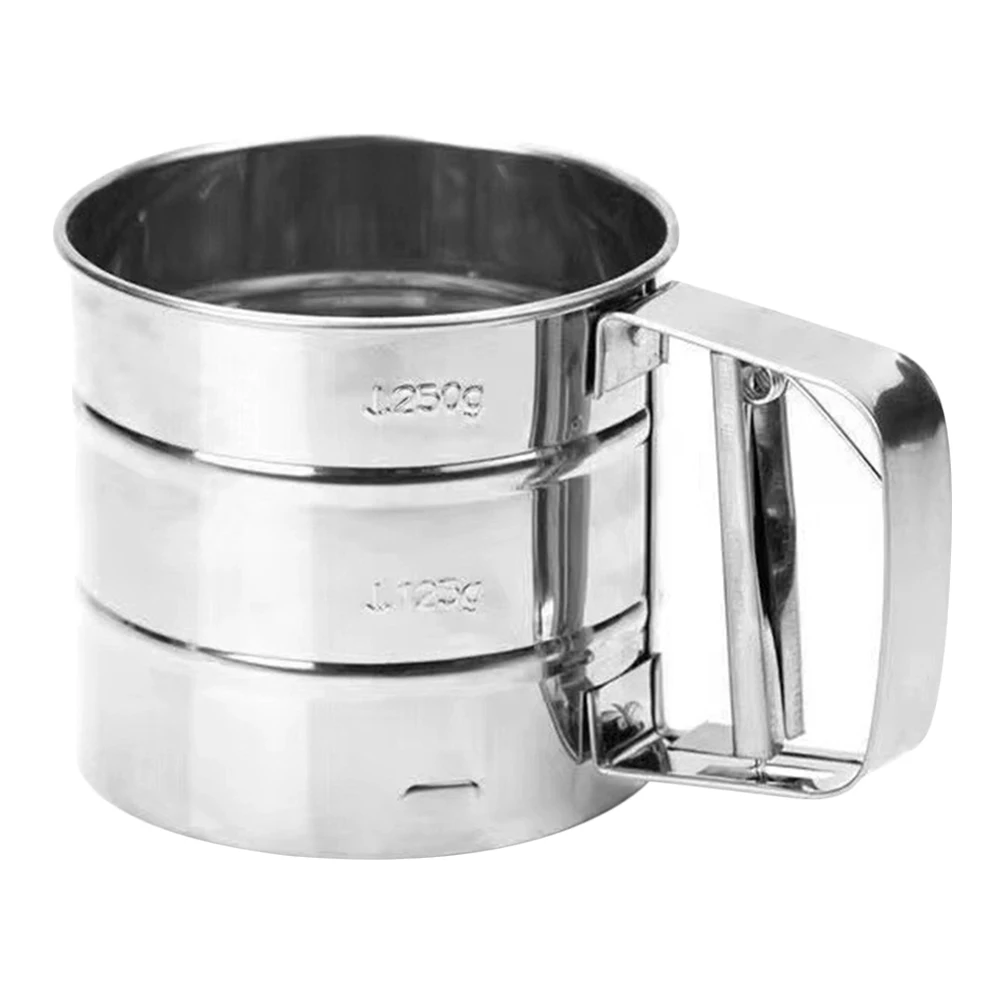 

Kitchen Flour Sifter Stainless Steel Powder Sifter Portable Baking Sieve Metal Strainer For Flour Cocoa Baking Powder Home Use