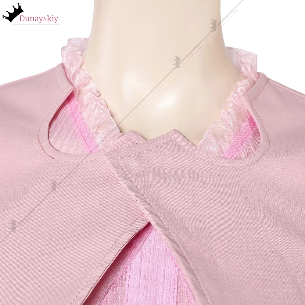 Glinda คอสเพลย์ชุดแม่มด Magic ชุดอะนิเมะภาพยนตร์บทบาทเล่นสีชมพู Lolita ชุดวิกผมอุปกรณ์เสริมปาร์ตี้ฮาโลวีนเครื่องแต่งกายผู้หญิง