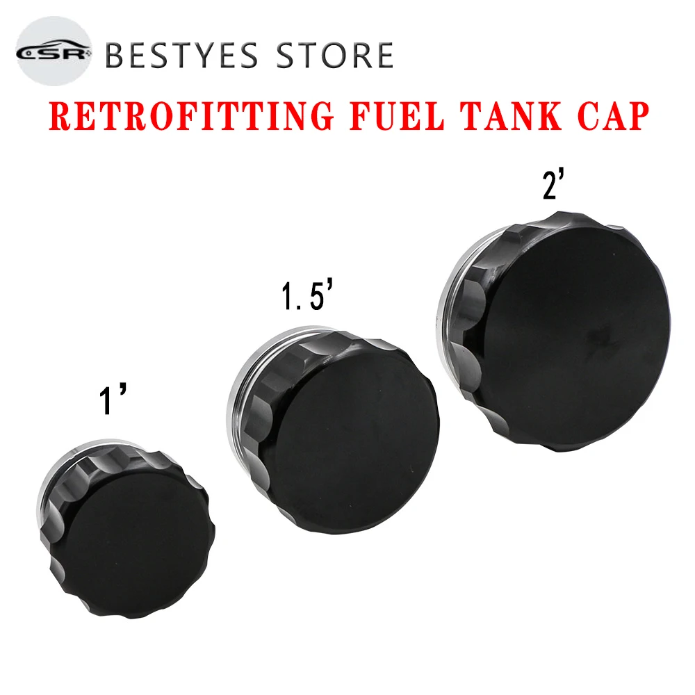 

Modified Fuel Tank Cap HJG01 Black Silver Modified Fuel Tank Cap 1 inch 2 inch 1.5 Aluminum Alloy Welded Water Tank Cap