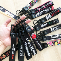 JDM Personalized keychain modification Racing Culture Wrist Keychain Key Holder Heat Transfer Process Fashion Key Strap For gift