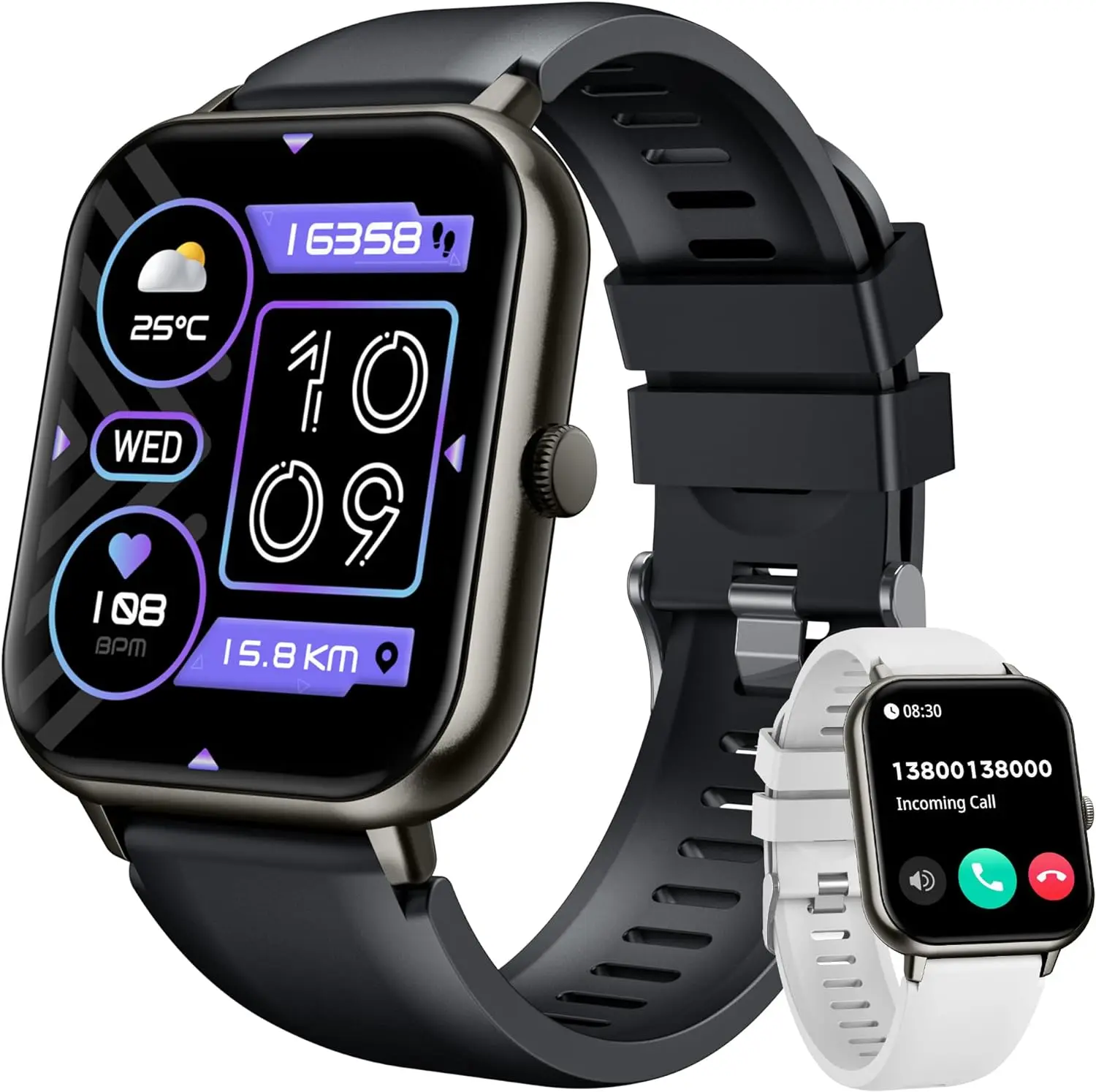 

SmartWatch fitness watch with Bluetooth call: 1.83 "smartwatch suitable for heart rate, oxygen, blood pressure monitor, sleep