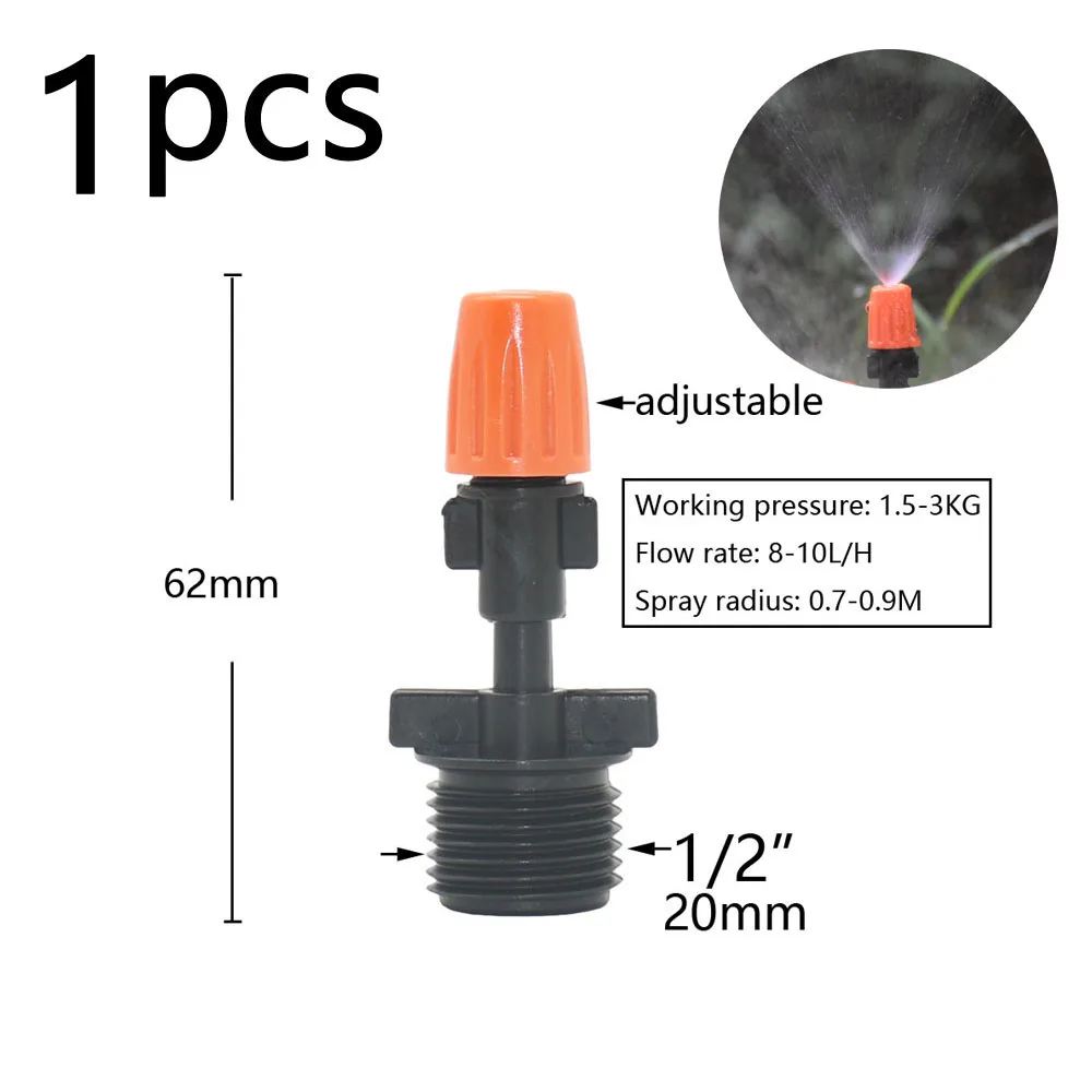 Dysza do mgiełki szklarniowej kroplownik nawadniania kropelkowego mgła ogrodowa mikro dysza natryskowa 1/4 Barb 1/2 gwint szklarnia podlewanie