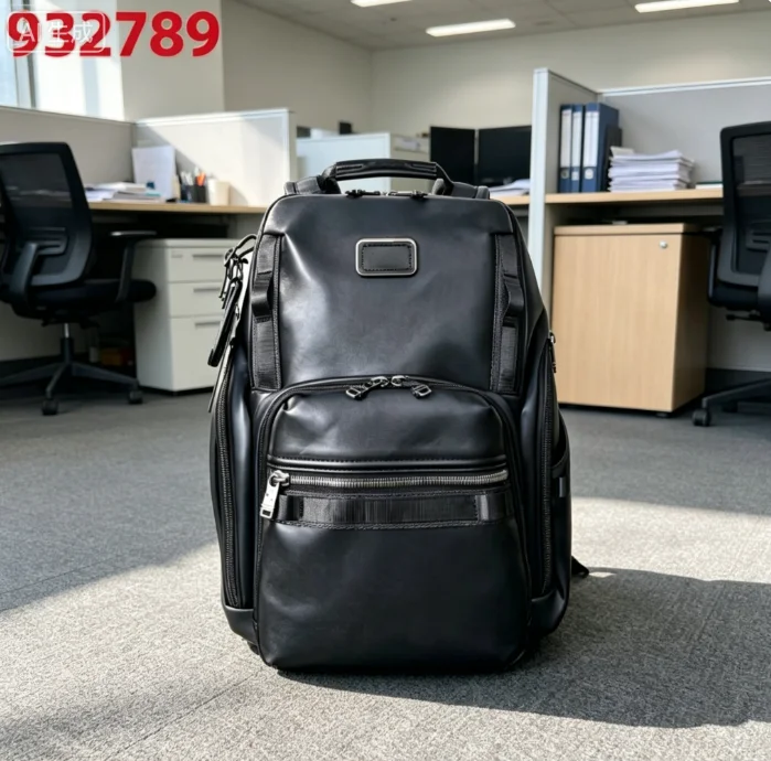 

932789D Genuine Cow Leather Business Backpack Men Large Capacity 15.6 Inch Laptop Backpack Multifunctional Travel Rucksack