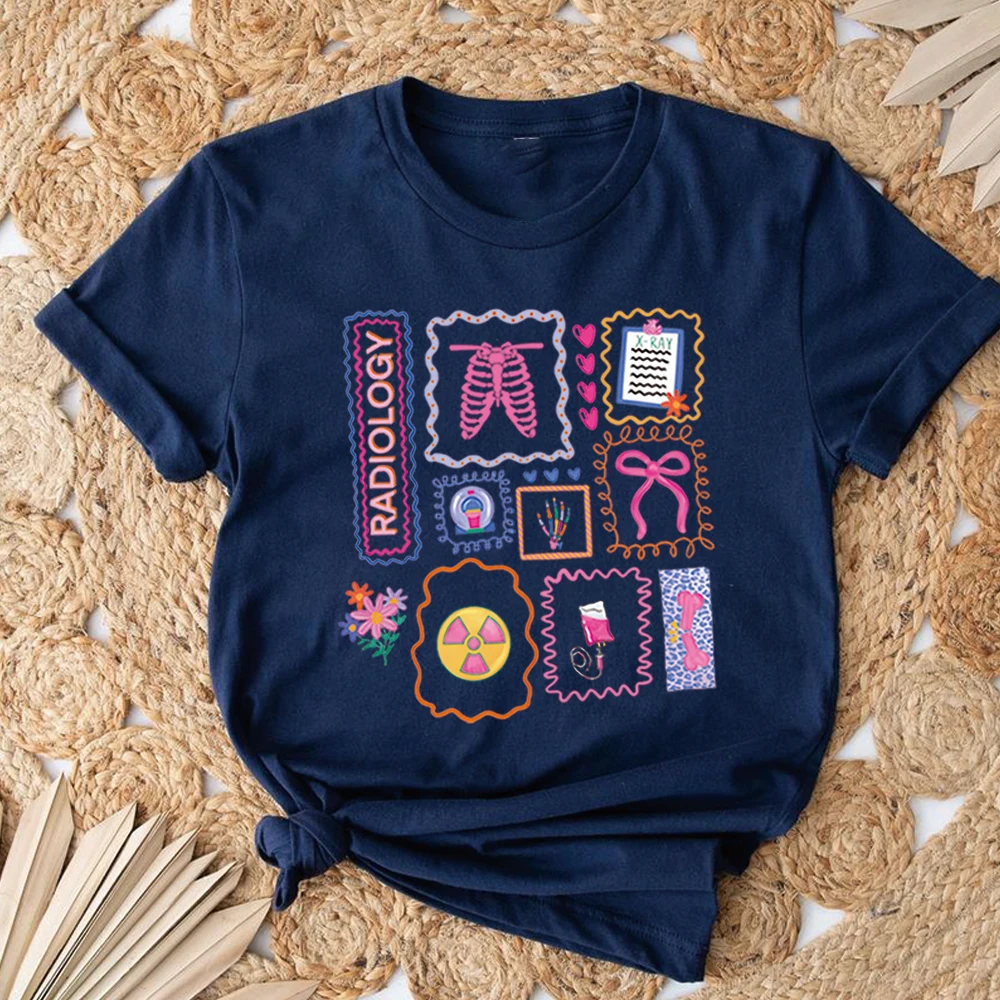Xray Tech T-shirt Radiology Tshirt Radiology Graphic Shirt Doctor Print Tee Nurse Shirts Unisex Short Sleeve Tops Xray Tech Gift
