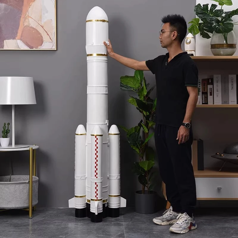 

1.8-meter rocket model large floor ornament, simulated space sculpture aircraft