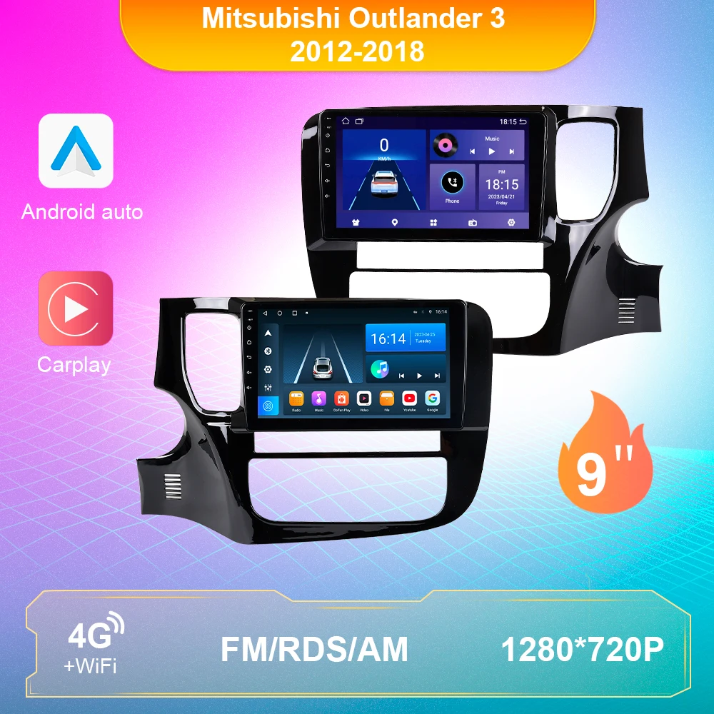 2Din For Mitsubishi Outlander 3 2012-2018 Car Stereo Multimedia Player Android 10 Car Radio 4G GPS Navigation Head Unit Carplay