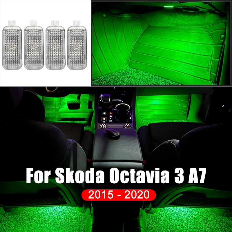 

For Skoda Octavia 3 A7 MK3 5E 2015 2016 2017 2018 2019 2020 Car Footwell Lamps Atmosphere Decoration Lights Interior Accessories