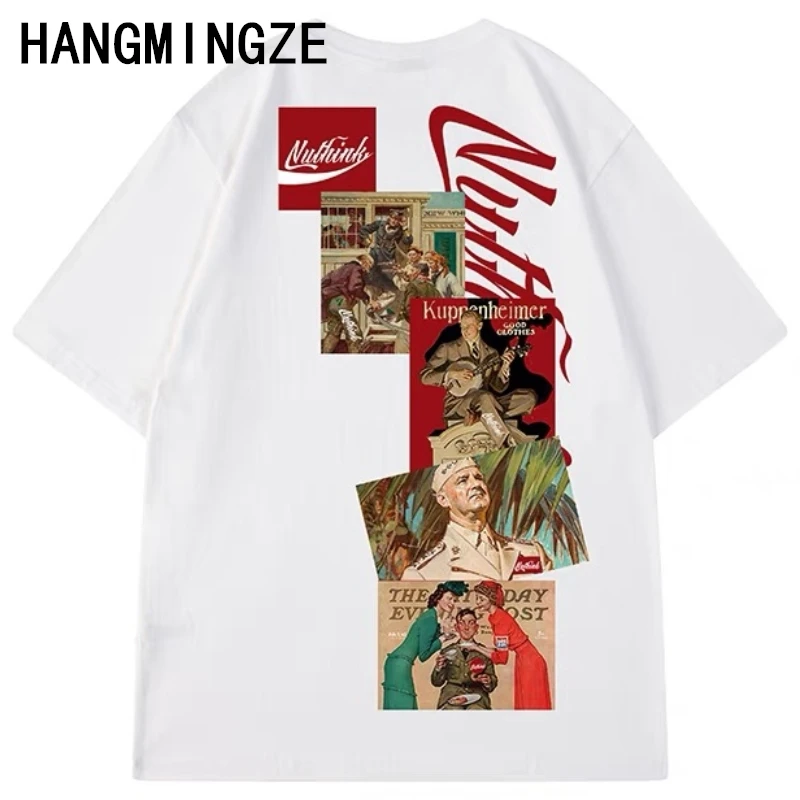 2024 Fashion Mens Tshirts Summer Harajuku Men Printing Hip Hop Oversized T-shirt Streetwear Loose Cartoon Funny T Shirts Man