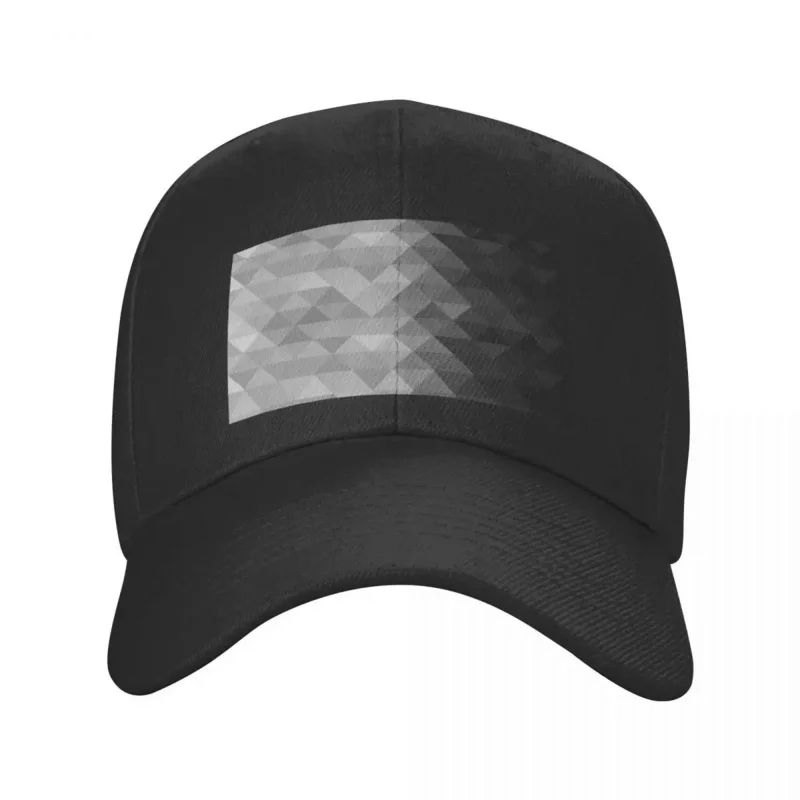 Grayscale triangle geometric squares pattern Baseball Cap fishing hat Uv Protection Solar Hat Woman Hats Men's