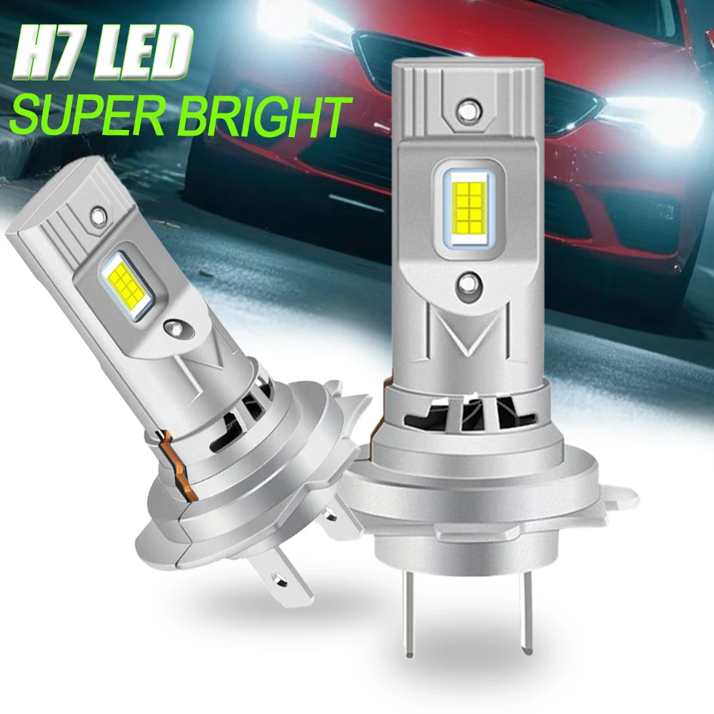 

2 шт. H7 LED Canbus фары 50000 лм, высокая яркость, улучшенные CSP 3570, противотуманные фары H7, автомобильные светодиодные лампы 6000K белые с вентилятором охлаждения