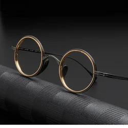 Pure Titanium Retro Round Men's Eyewear High-end Quality Vintage Eyeglasses Frame Women Japanese Brand Design Glasses Frames