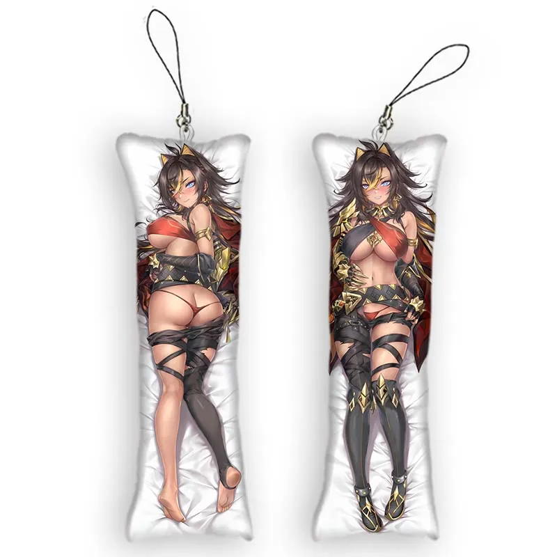 Genshin Impact Mini Dakimakura Keychain Dehya Cute Anime Key Chain Small Pillow Decor Pendant Otaku Backpack Pendant Funny Gift