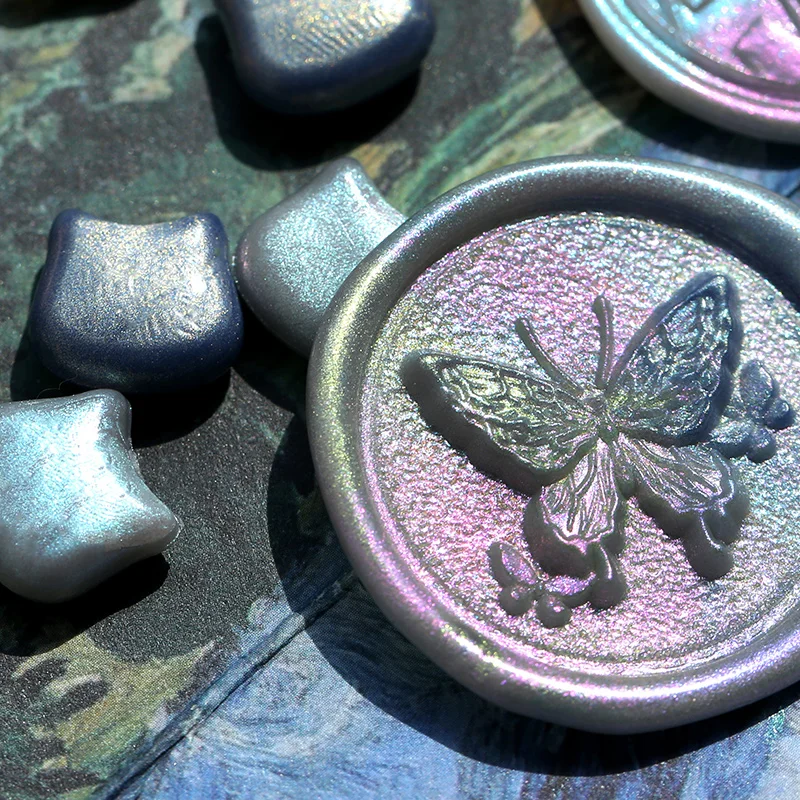 حبيبات شمع ورنيش/شمع ورنيش برأس قطة ملون أورورا/يستخدم لأختام الختم المصنوعة يدويًا/غلق مغلف رسالة دعوة #3