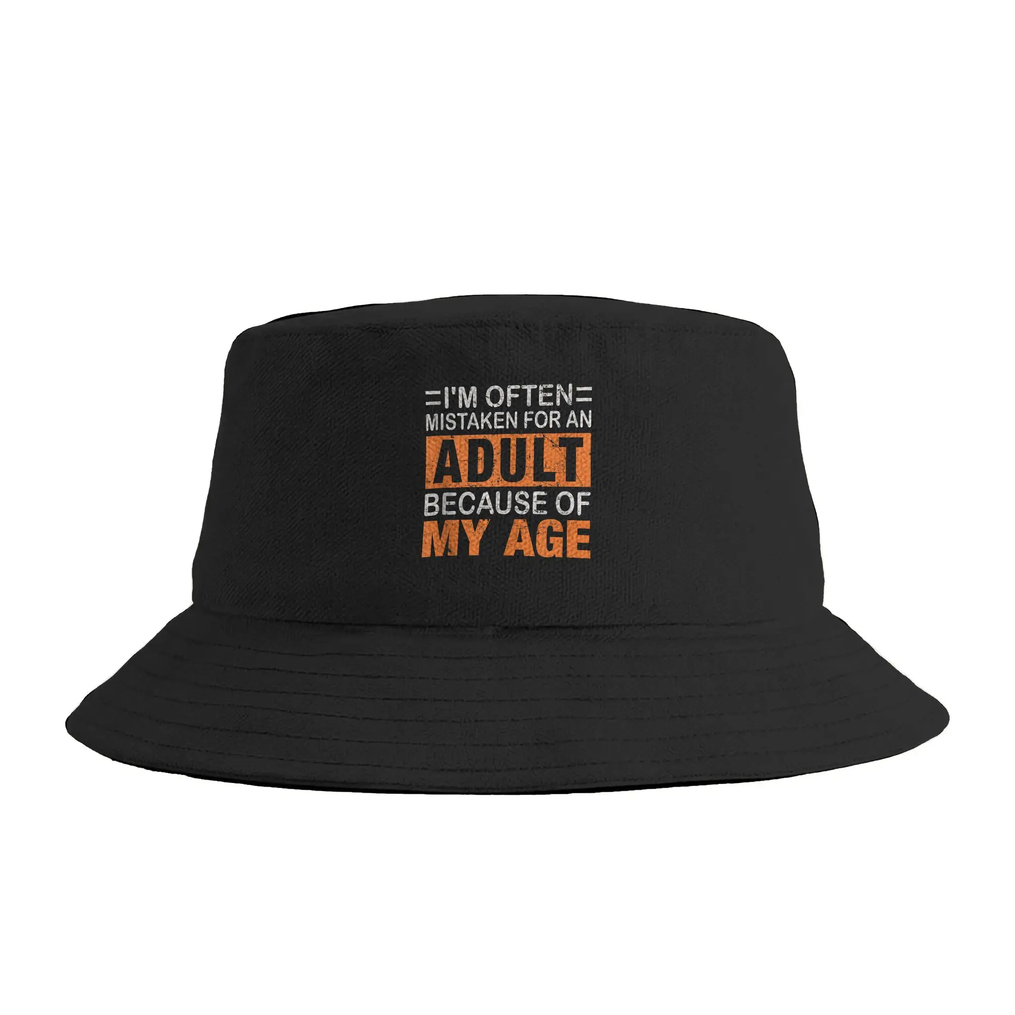 Unisex I’m Often Mistaken for an Adult Because of My Age Bucket Hat  Portable Fisherman Hats Summer Casual Vacation Caps Sun Hat