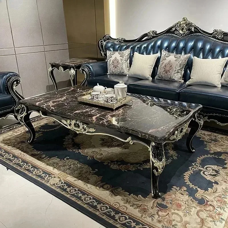 

Французский журнальный столик из массива дерева, европейский журнальный столик из массива дерева для небольшой квартиры, мраморный журнальный столик для гостиной