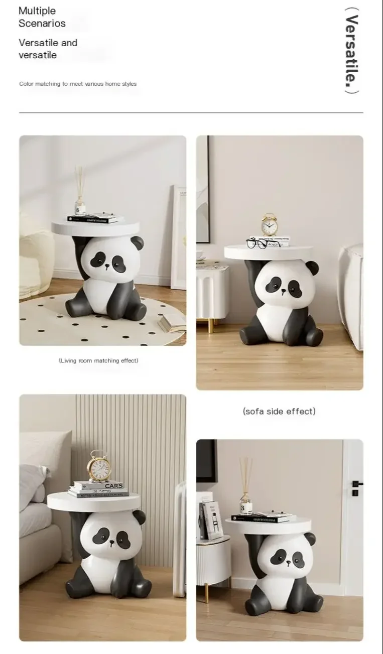 Luxury coffee table Stylish and Multifunctional Storage Table with Panda Designs, Perfect for Home Organization  side table