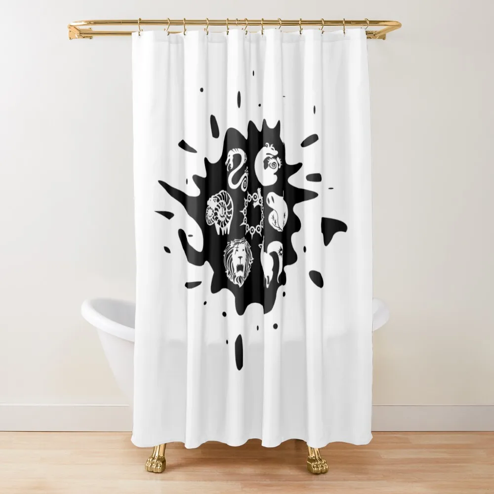 

The seven capital sins Shower Curtain Elegant Bathroom For Shower Waterproof Shower And Anti-Mold Curtain