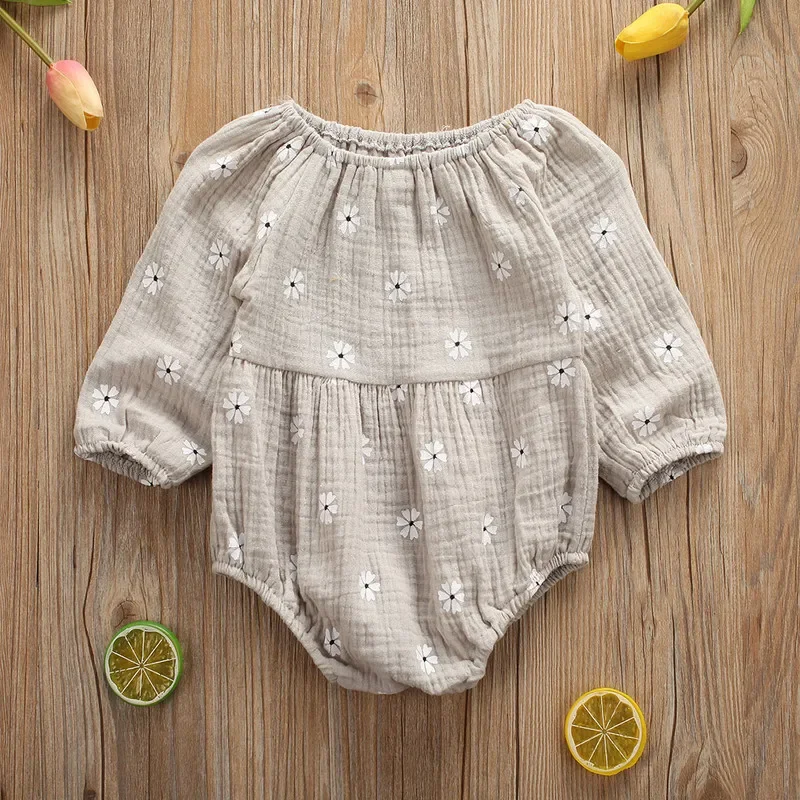 Newborn Baby Girl Clothes Autumn Bodysuit Flower Long Sleeve Jumpsuit for Kids Baby Items Things Clothing for Girls