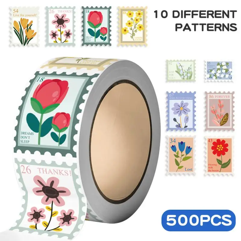 

500 шт., модные цветочные марки, рулонная наклейка, минималистичный художественный мультяшный альбом для скрапбукинга, граффити, кафе, сделай сам, скрапбукинг, телефон, подарки, наклейки