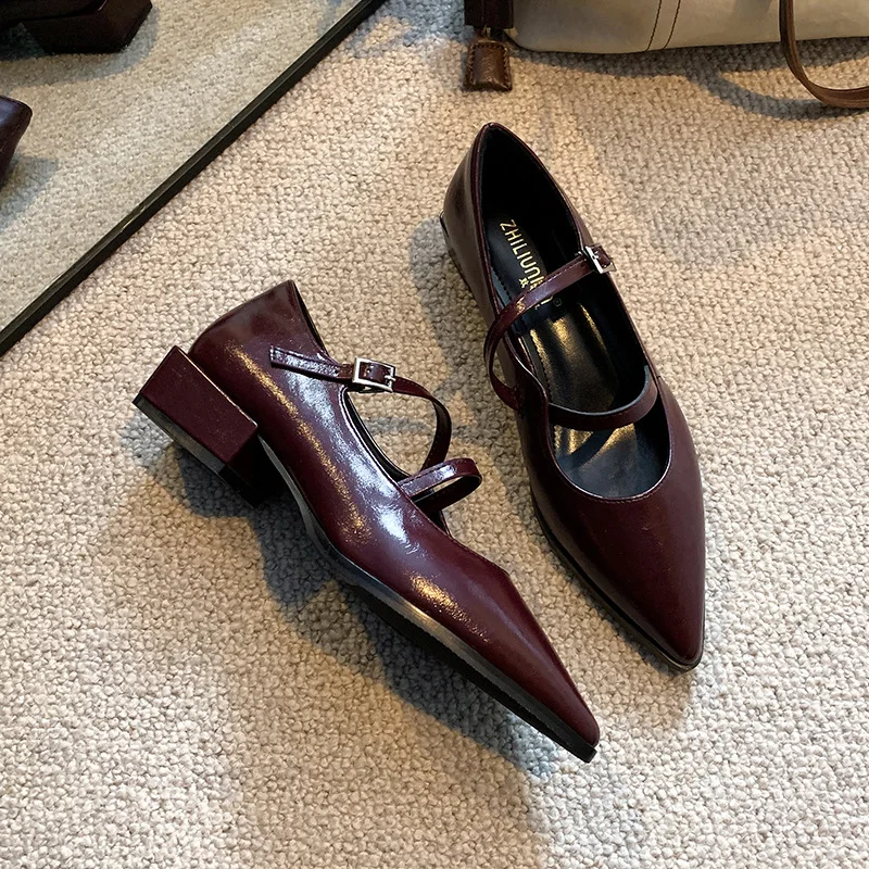 أحذية امرأة مسطحة الخريف كل مباراة ساحة تو كعب منخفض فستان الصليب الصيف الخريف الباليه ليوبارد ريترو ليوبارد ماري جينس