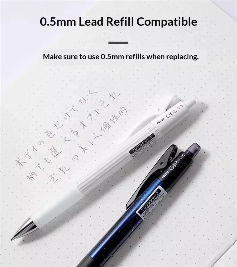Pilot Opt. Shaker Druckbleistift 0,5 mm, ergonomischer Griff, geringe Schwerkraft, automatischer Stift, hochwertige Werkzeuge für Prüfungen/Studium/Notizen/Skizzen/Schreiben – Detail 8