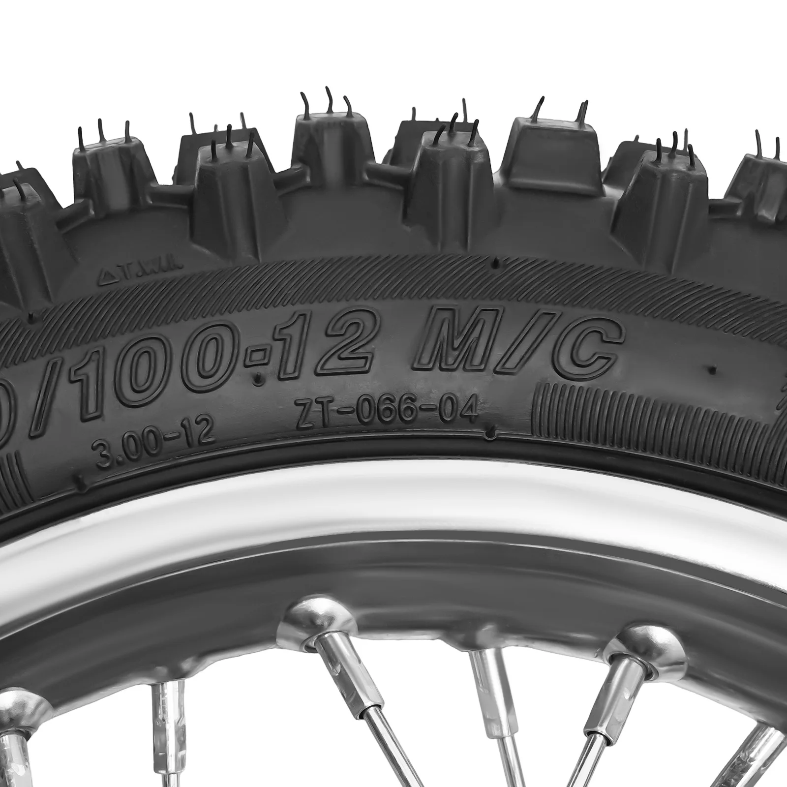 حفرة الطين دراجة قرد صغيرة 80/100-12 مجموعة الإطارات والحافة مع الأنبوب الداخلي - حافة فرامل قرصية للعجلة الخلفية مقاس 18.5 بوصة #5