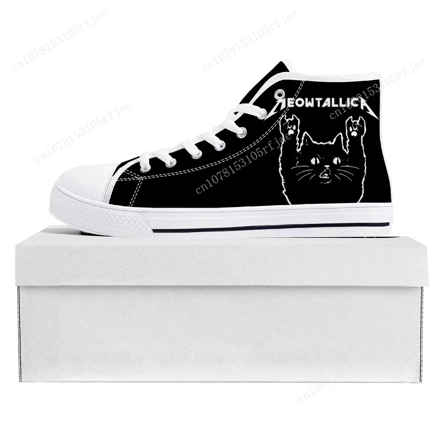 Zapatillas de deporte Cat Meowtallica Rock Band Pop de alta calidad para hombre y mujer, zapatos de lona para adolescentes, calzado informal personalizado para parejas