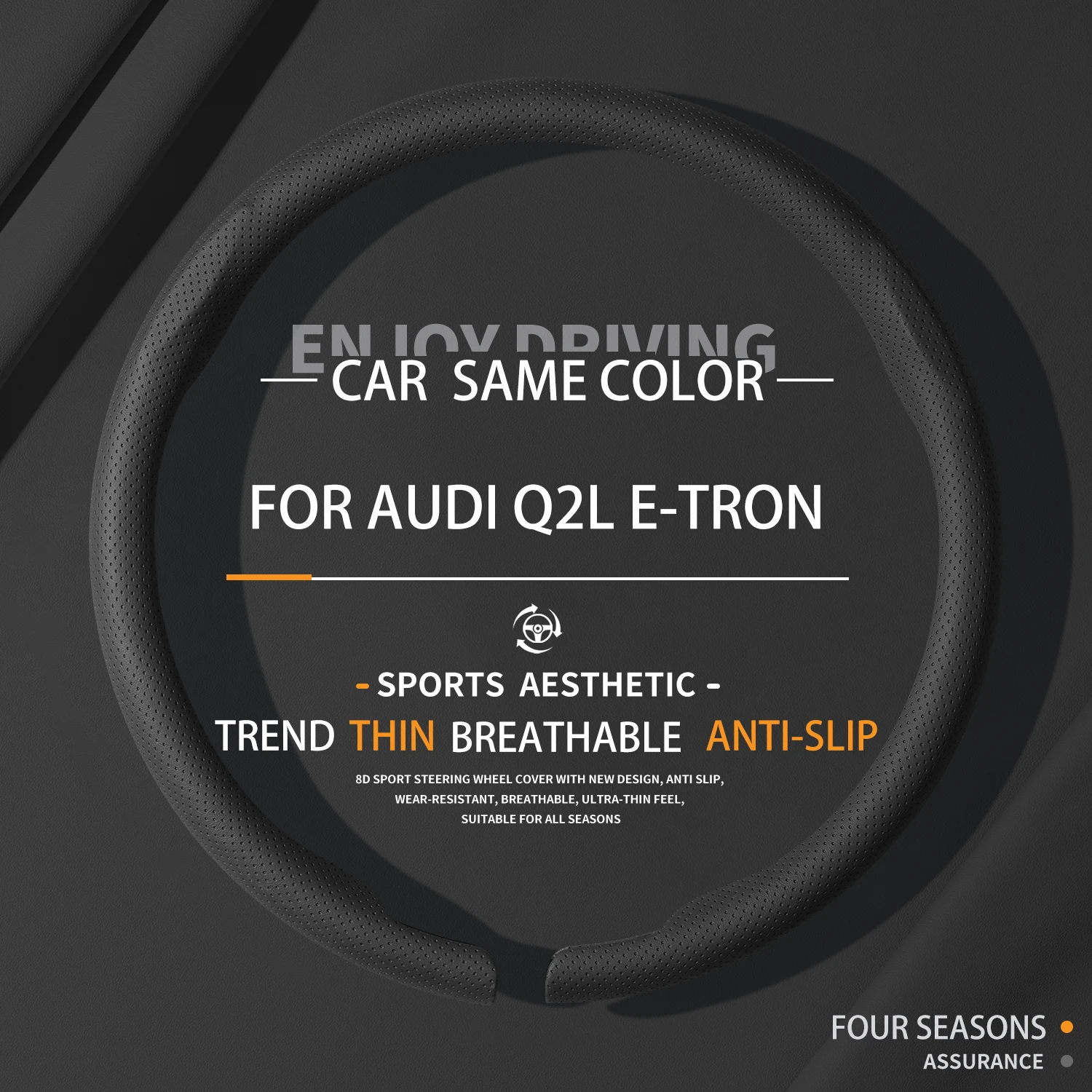 

Suitable For Q2L E-TRON High-Level Sport Car Steering Wheel Cover All Seasons Interior Accessories Sweating Breathable Anti-slip