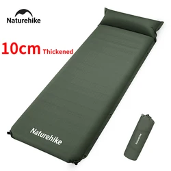 Naturehike 2024 New Camping Self Inflating Mattress 10cm Thicken Splicable Double Air Sleeping Bed Folding Hiking Air Mattress