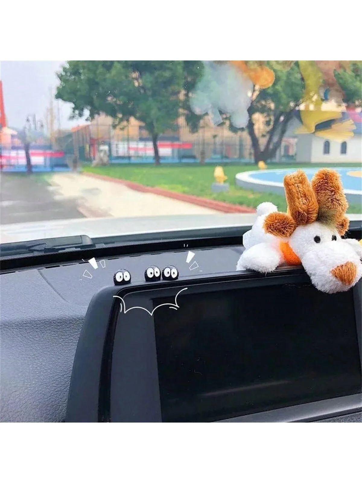 Cute Soot Sprites Car Rearview Mirror Accessories for Car Interior Decoration Dashboard Car Ornament Funny Gifts for Cute Car Mi