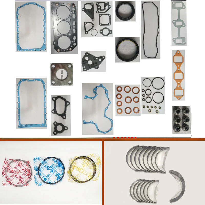 Engine Full gasket set kit con rod piston ring for Yanmar engine :  3TN82 3TN82A 3TNE82A 3D82 3D82AE 3TNC82 for Kobelco SK20SR