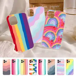 Rainbow Pattern Phone Case Silicone Soft for iphone 14 13 12 11 Pro Mini XS MAX 8 7 6 Plus X XS XR Cover