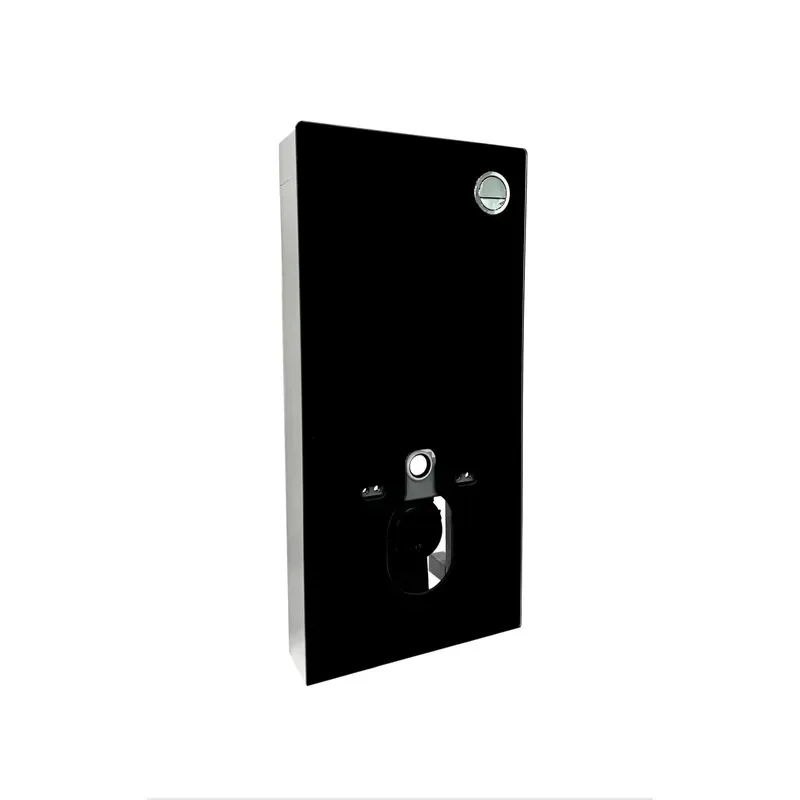 Wall Mounted Toilet Flushing Water Tank with Tempered Glass Panel and Double Button for Bathroom