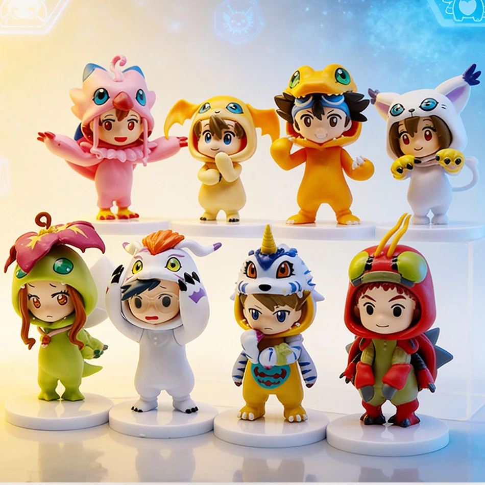 

Высококачественный набор из 8 фигурок Digimon: милые коллекционные модели для косплея
