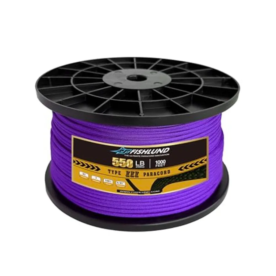 

Paracord 550 lb 7 Strand Paracord Rope 1000Feet 4mm Nylon Parachute Cord for Camping