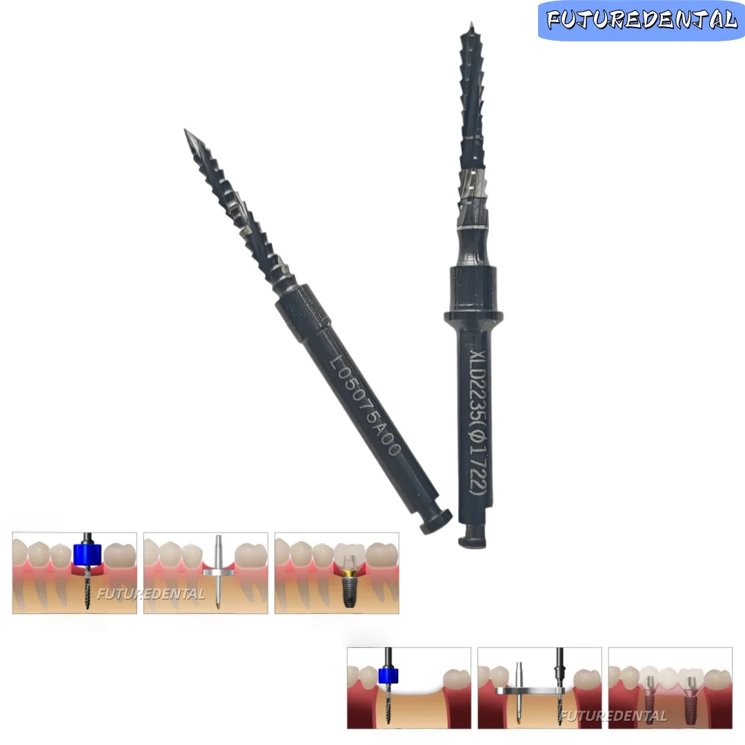 Lindemann Guide Drill Dental Cross Cutter Implant Cut Debris SuperLine 1st 2nd Correct Hole preparation Single Pore and Porous