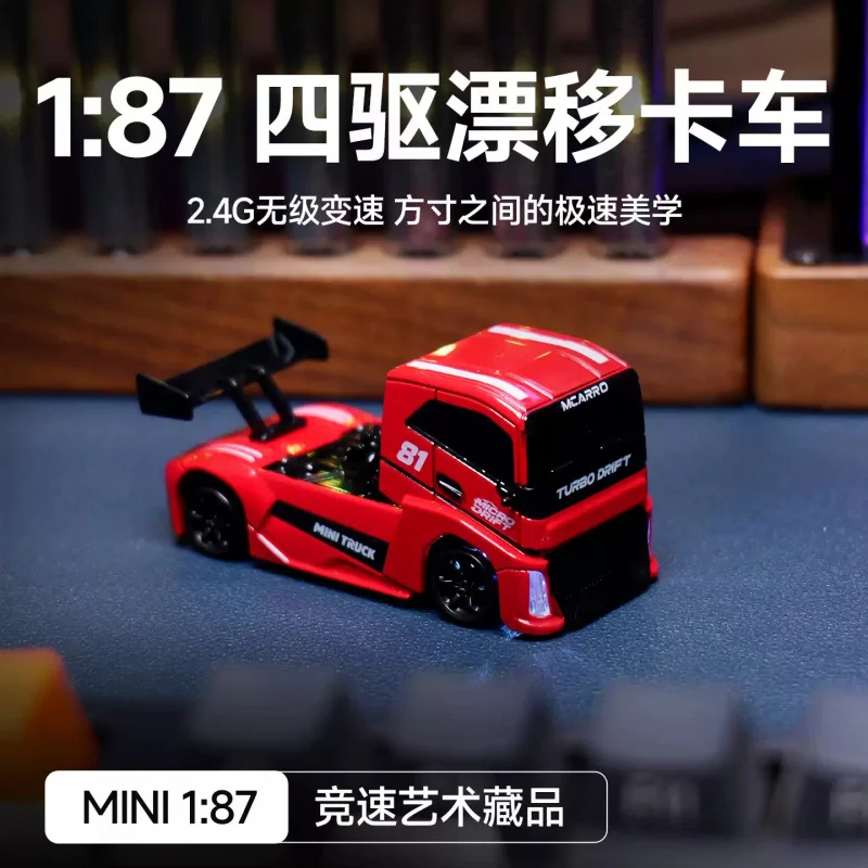 

1:87 Desktop Mini Linear Throttle Remote Control Car, Four-Wheel Drive Racing Drift High-Speed RC Car Toy Truck