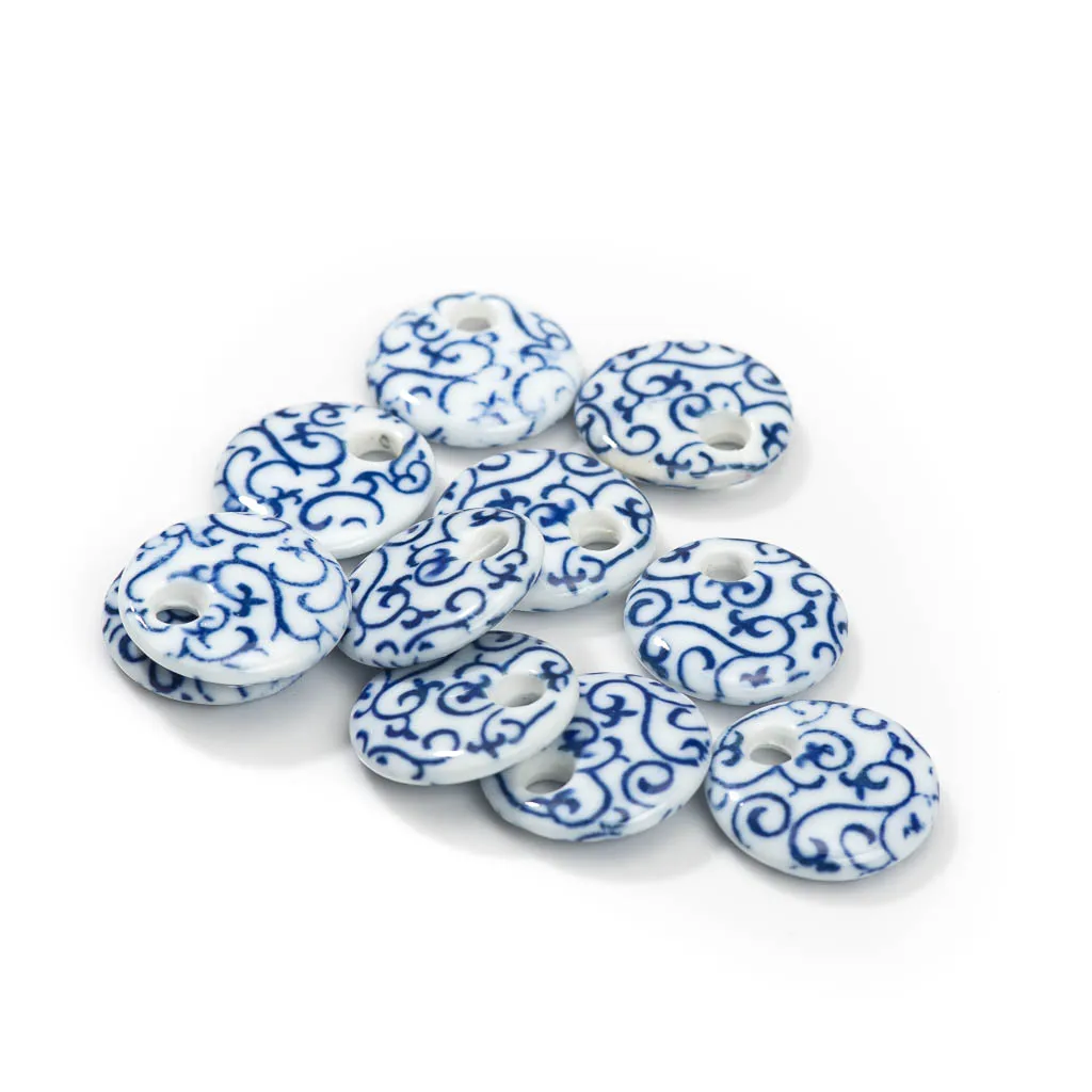 2pcs Blue And White Ceramic Pieces Antique Classic Artworks Vintage Style Timeless Beauty Charm Treasure Z813