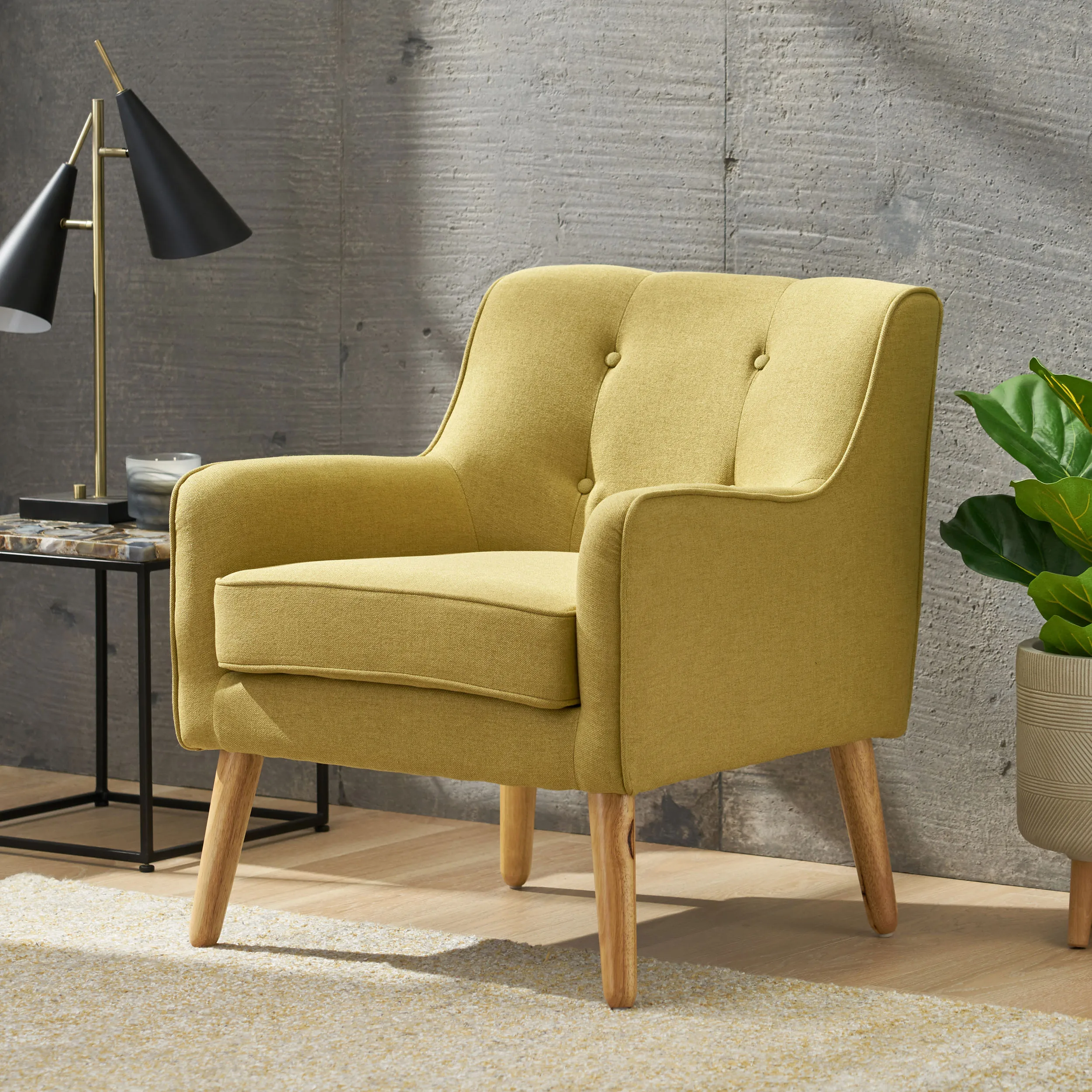 Mid-century Modern Accent  Chair,Arm Chairs for Living Room,Upholstered Mordern Armchair,Comfy Soft Chair in Small Space image 2