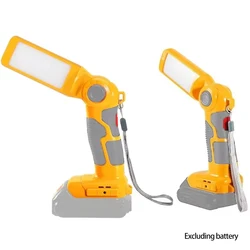 12W 14.4V-18V LED Lamp For DEWALT 18V 20V Lithium ion Battery DCB201 DCB200 Outdoor Spotlight Working Light Flashlight With USB
