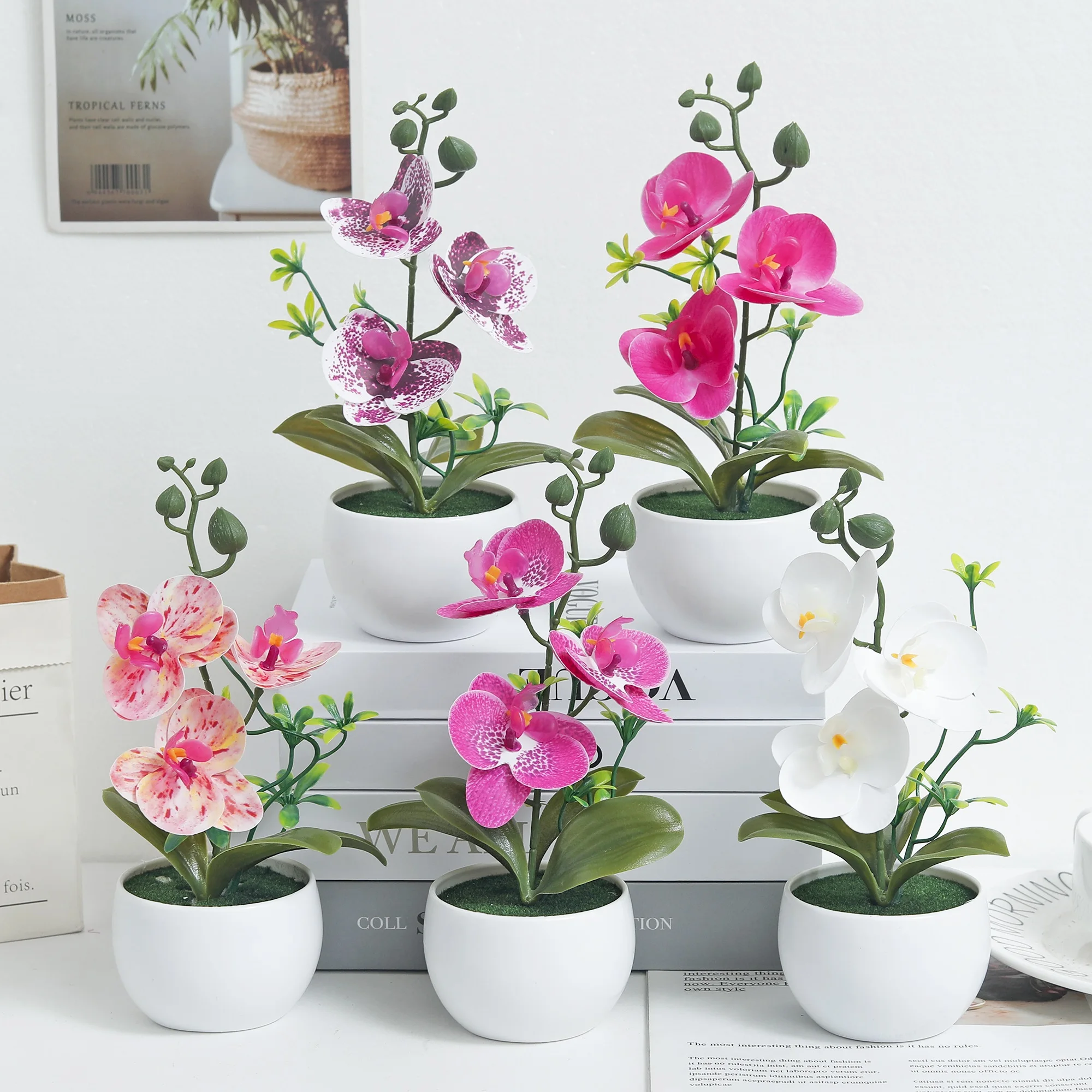 فراشة السحلية بوعاء الزهور الاصطناعية بونساي الأواني النباتات المنزل داخلي في الهواء الطلق مكتب الزفاف الديكور بونساي الزهور