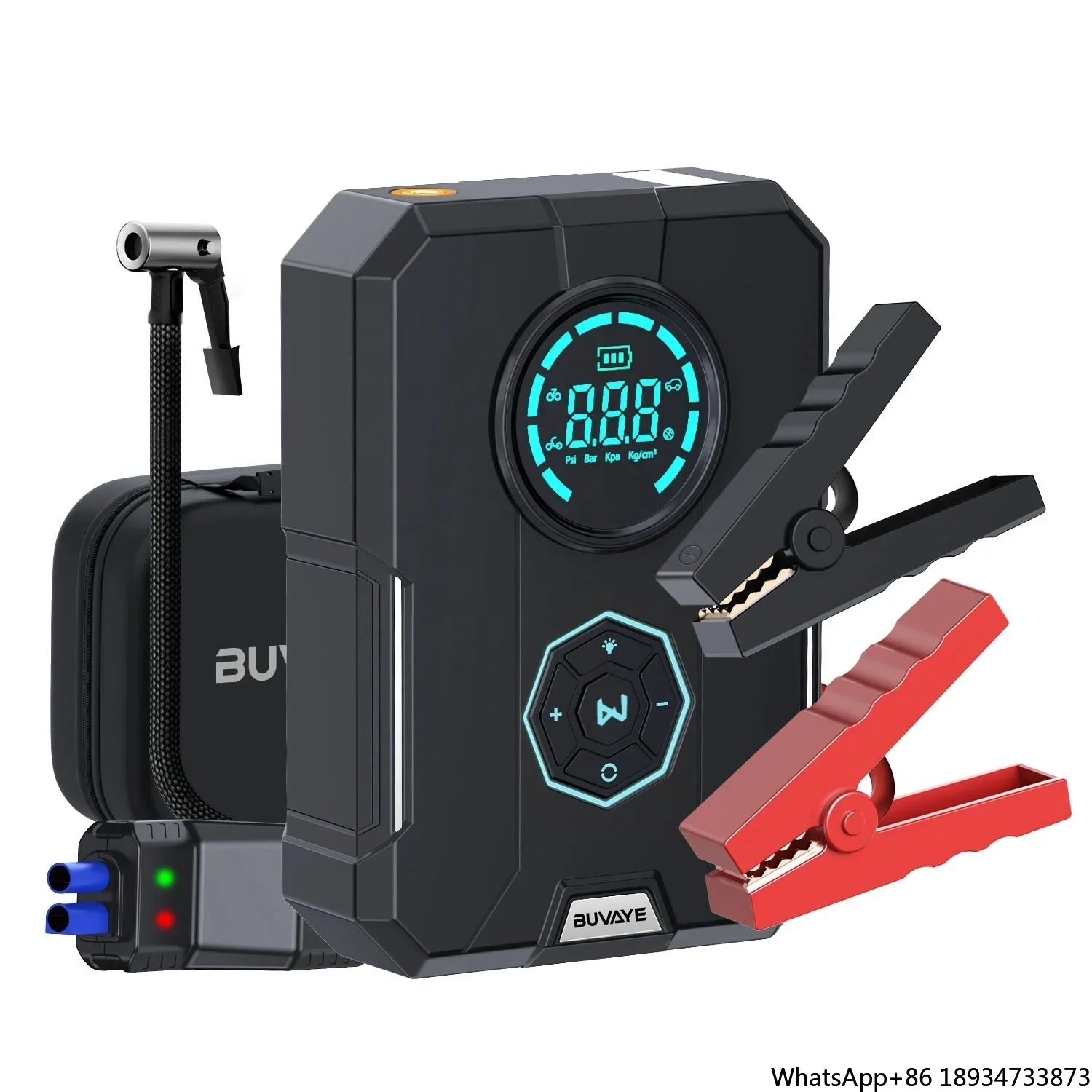 High Quality 8400Ma Car Jump Starter Power Bank Air Pump Compressor Multi-Function Portable 12V Lithium Battery Car Jump Starter