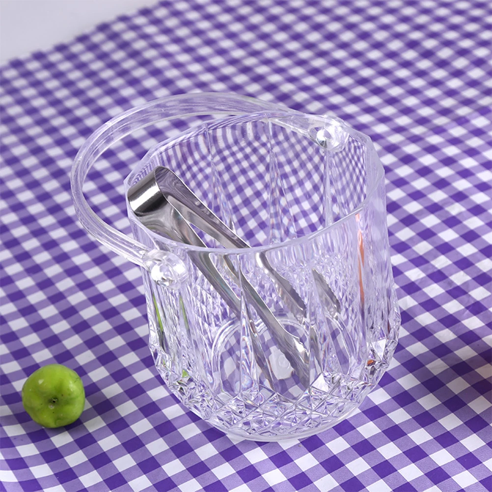 

2pcs Acrylic Square Ice Bucket Set 13Cm Height 12Cm Caliber Transparent For Red Wine Beer Bar Home Use (Ice Bucket