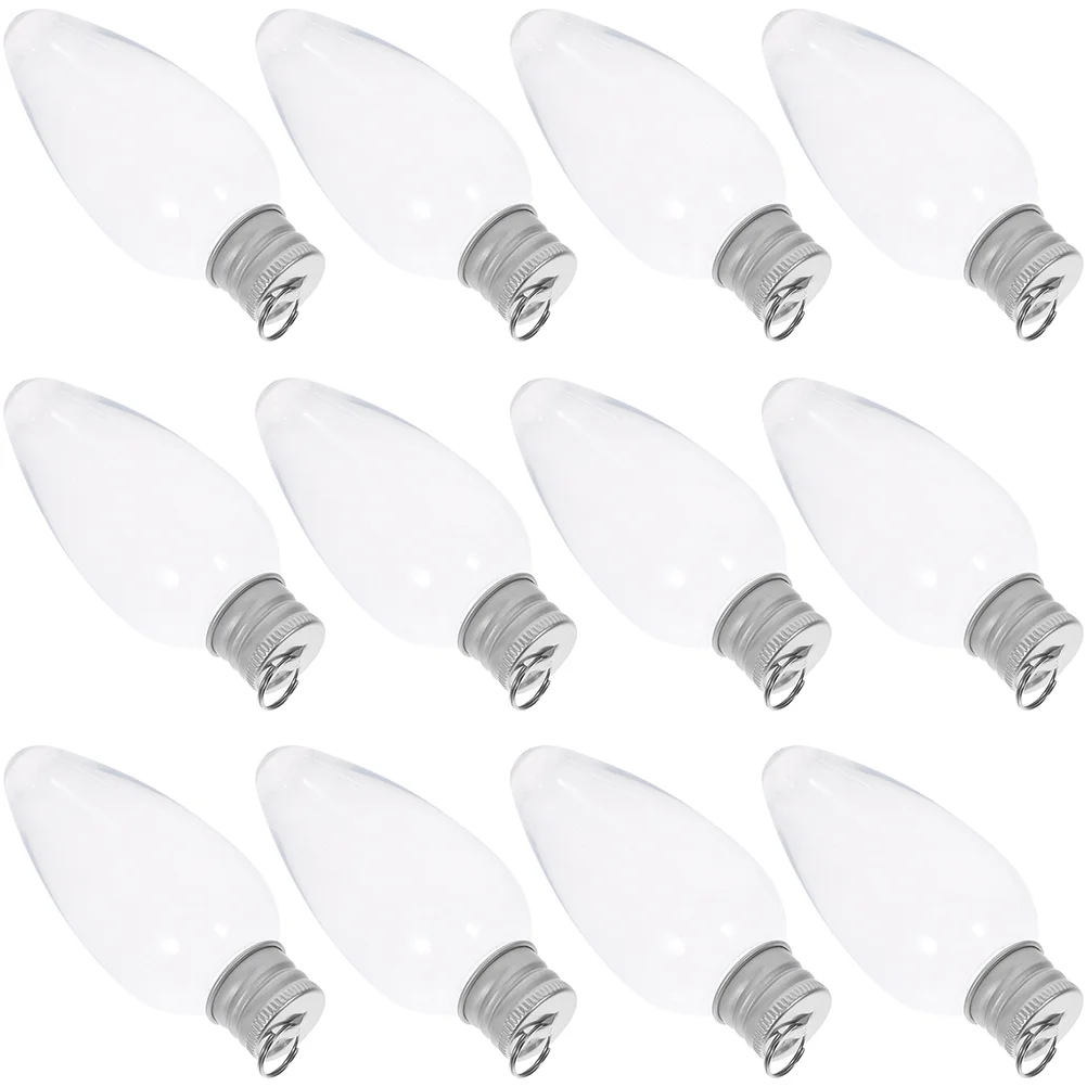 

20 Pcs Small Light Bulb Candy Bottle Shaped for Party Christmas Decorations Container Hanging Ornament Storage Containers