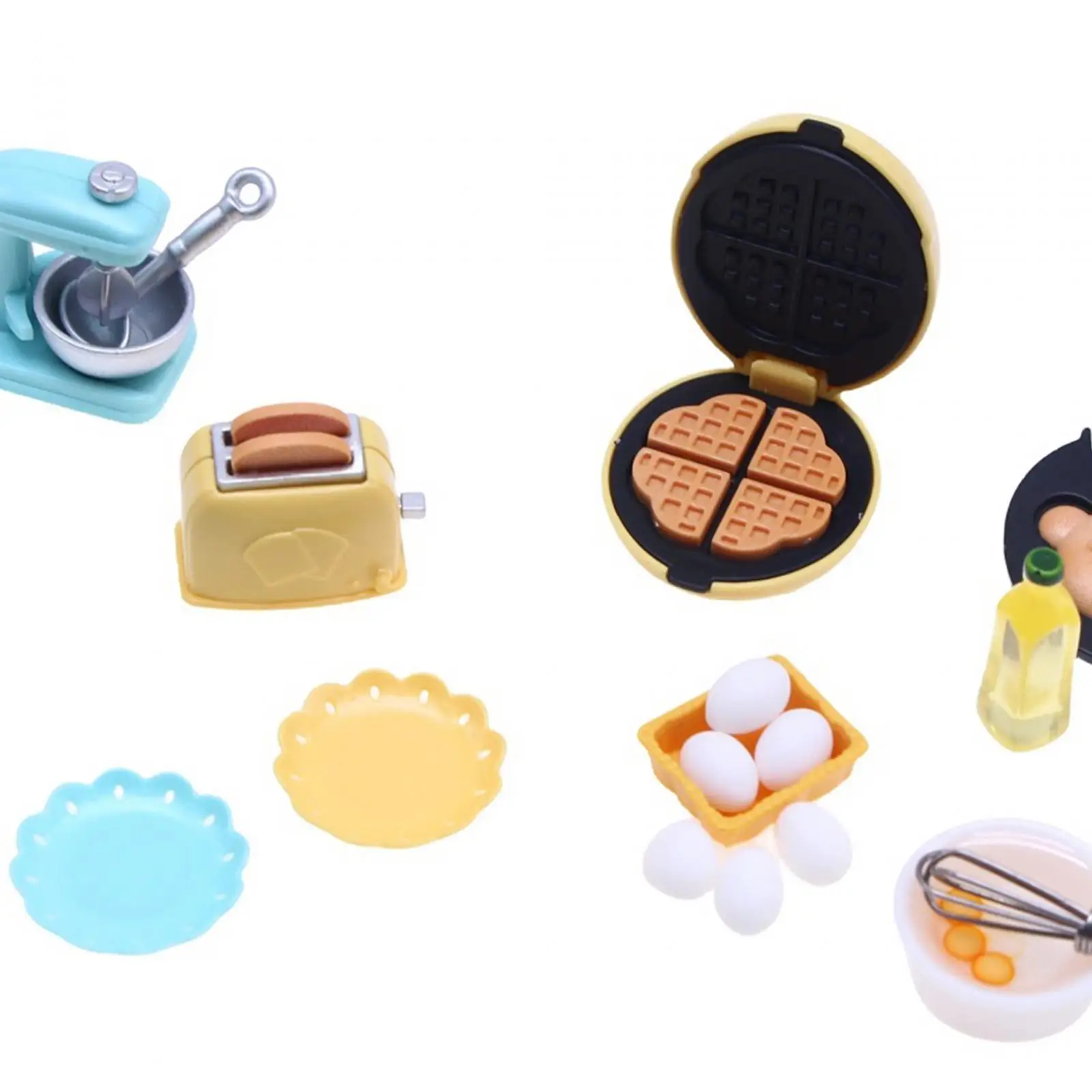 1/12 Miniature Dollhouse Kitchen Set Waffle Makers for Kids Children Boys