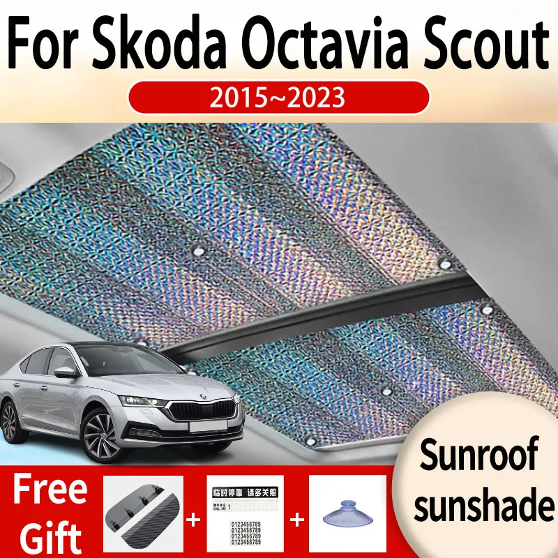 

For Skoda Octavia Scout 5E 2015~2023 2022 MK3 Car Sunroof Sunshade Panoramic Windshield Sunshade Anti-ultraviolet Accessories