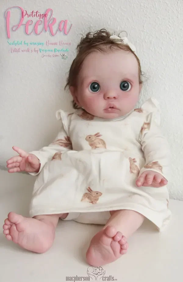 16inch Unfinished Unpainted Reborn Doll Kit Peeka DIY Doll parts with Belly and Cloth Body