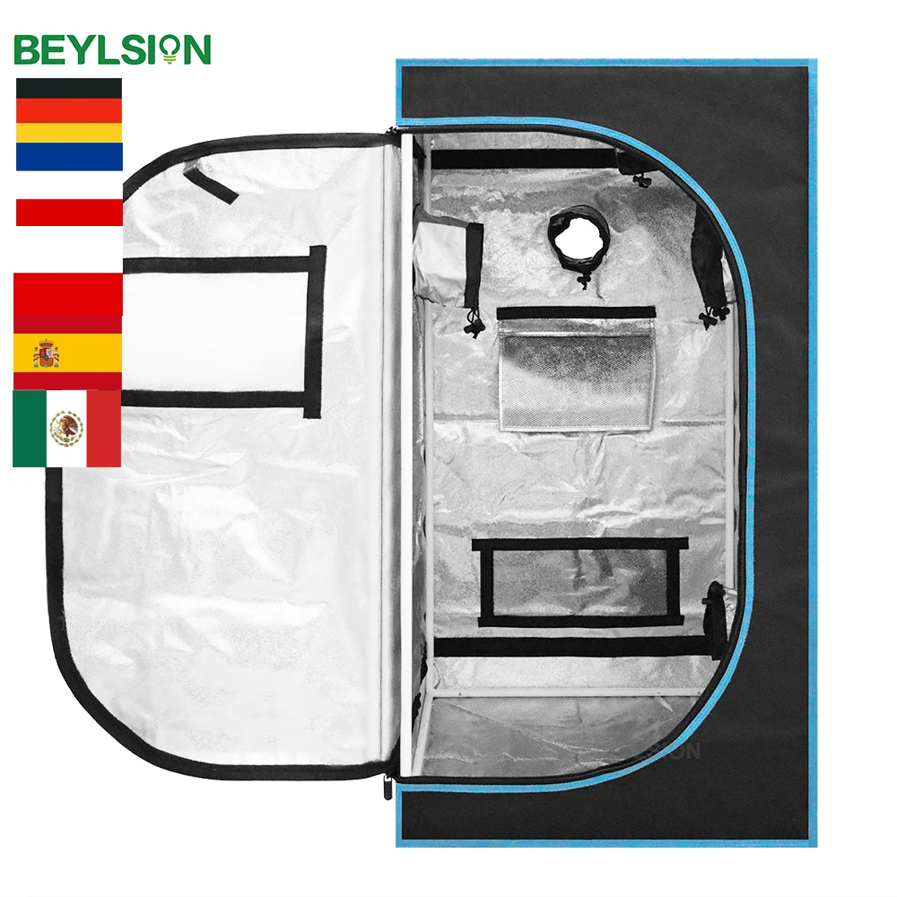 BEYLSION Hot Sell 60x60x120CM Growtent With Watch Window 600D Fabric Mental Pole Growbox For Hydroponics Growing System