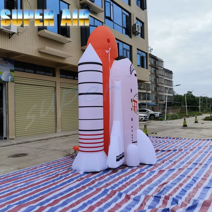 3-6M Tall Inflatable Rocket, Durable Oxford Cloth for Science Exhibition & Advertising Display