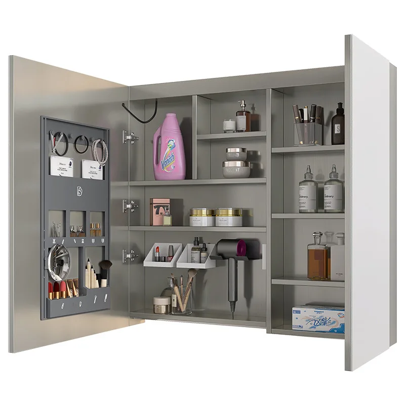Stainless steel mirror cabinet door storage beauty integrated storage cabinet